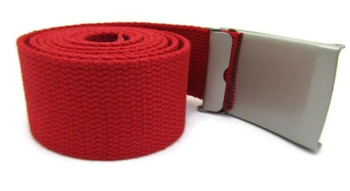 Unisex High Quality Canvas Fabric Webbing Belt Brushed Silver Buckle Army Style - Picture 55 of 275