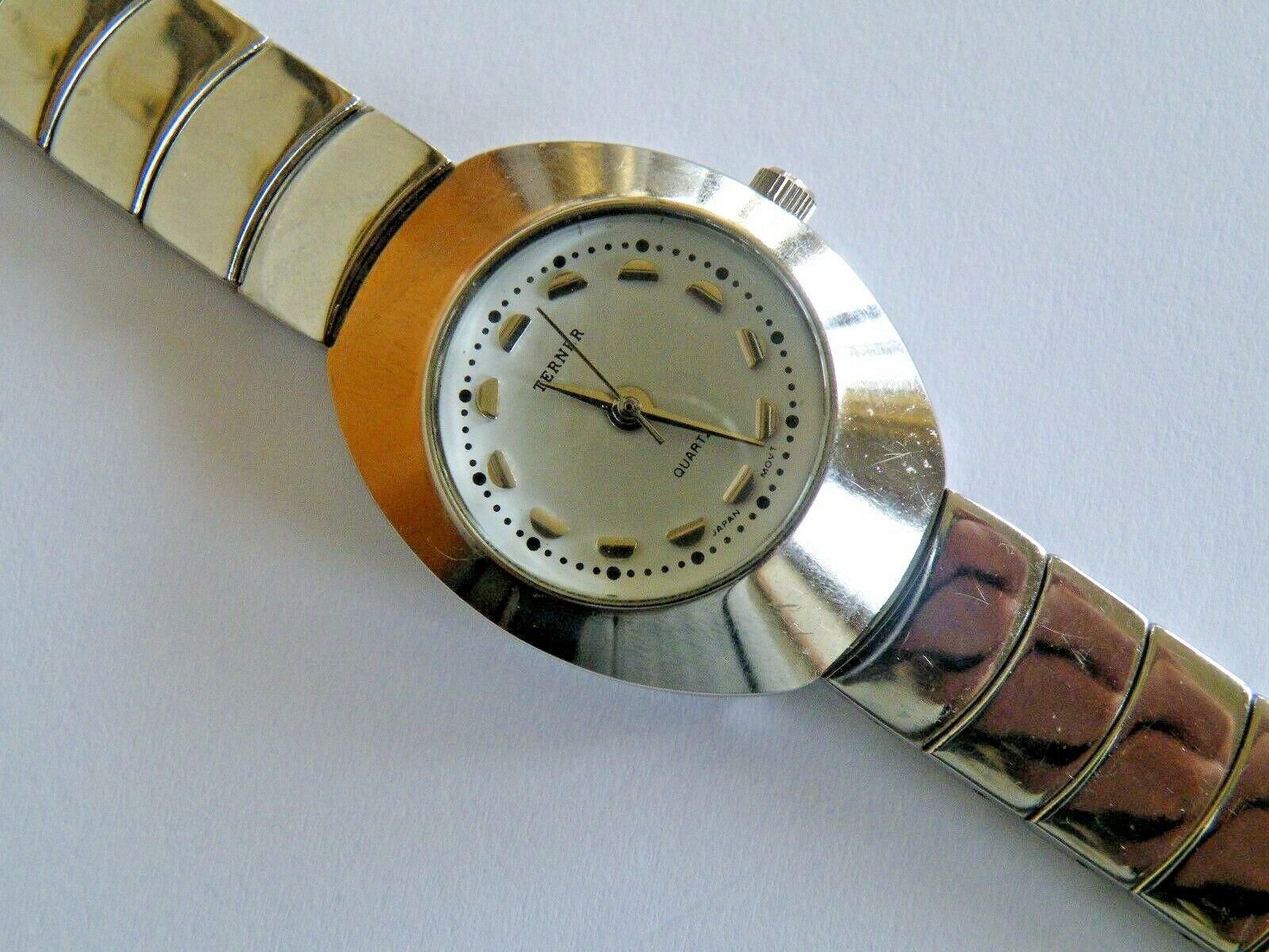 Ladies BIJOUX Terner Silver Tone Quartz Watch 6 1/2" Length
