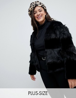 short black faux fur jacket uk