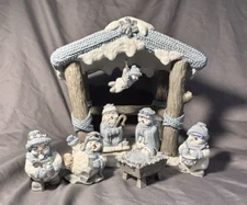 Sale! Snow Buddies Village Collectibles Encore Group Nativity Scene, 8 Figurines