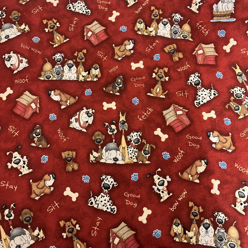 Puppy Dogs Pets Doggie Novelty Quilting 100% Cotton Fabric FQ 45cm W x 55cm L BN - image 3 of 4