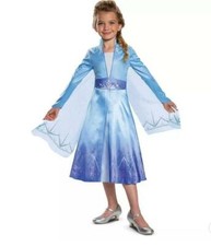Girls' Disney Frozen Elsa Deluxe Halloween Costume Disguise Size Small 4-6x