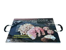 Brilliant Cook Double Griddle Pan with Non-Stick Coating, Silicon Handle- NEW