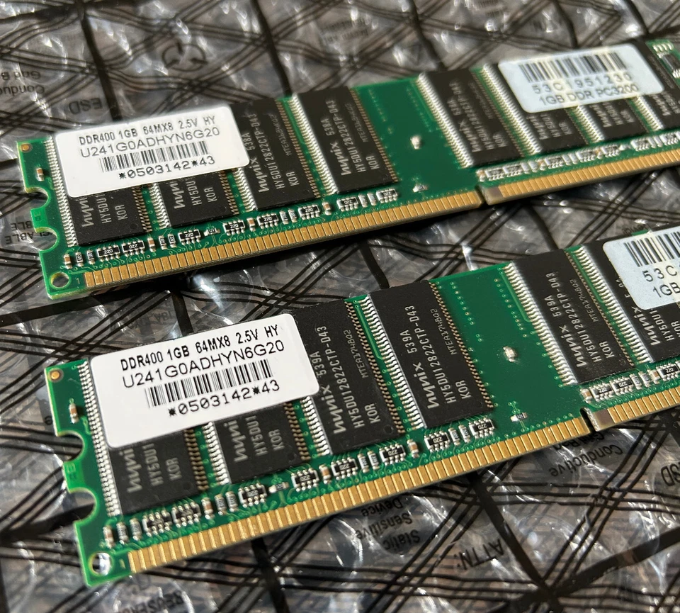 Hynix DDR400 PC3200 2GB (2x1GB) CL3 DDR 2.5V RAM - Image 3 of 4