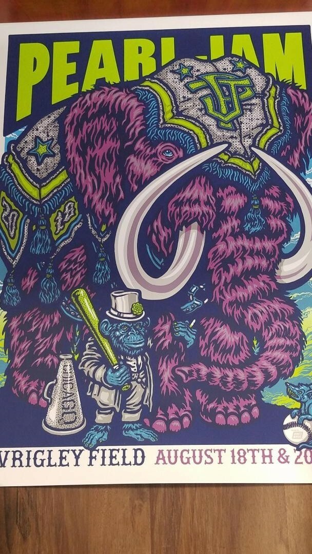 Pearl Jam Poster 2018 Wrigley Field original Ames Bros. | eBay