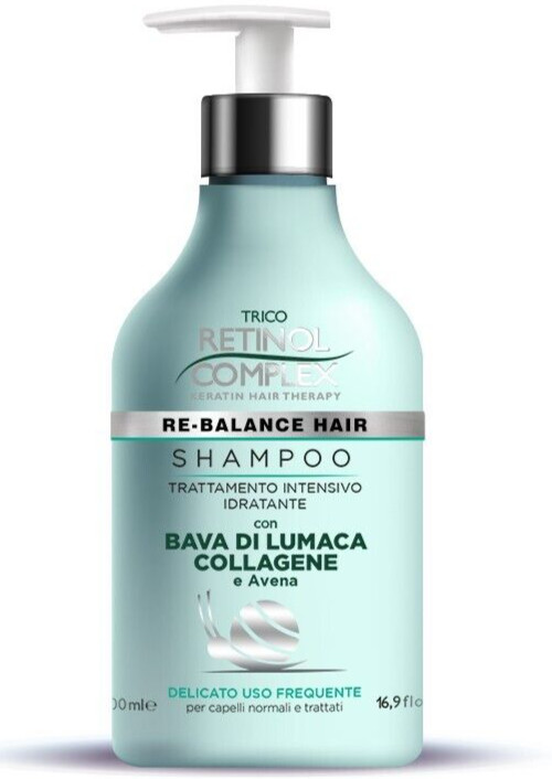 RETINOL COMPLEX SHAMPOO IDRATANTE CON BAVA DI LUMACA COLLAGENE AVENA 500ML