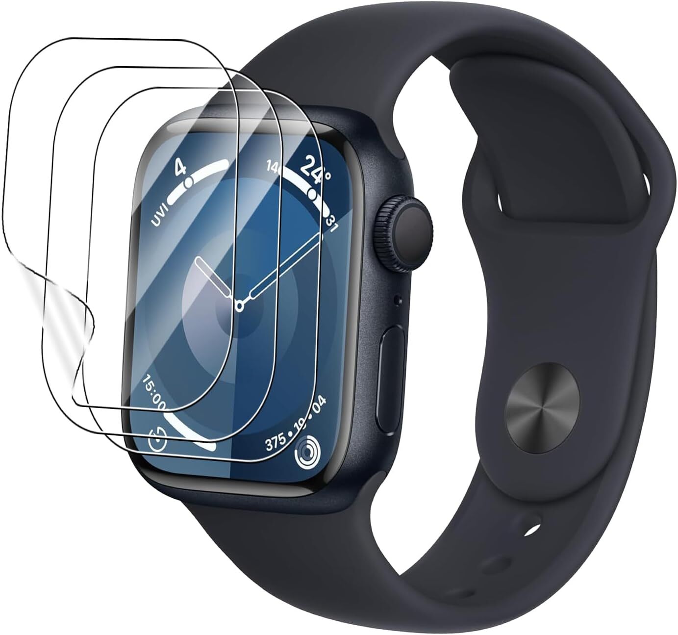 3X 3D Hydrogel Folie für Apple Watch Series 9 8 7 6 5 4 Ultra 2 Schutz