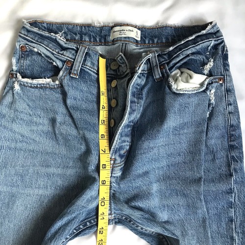 Abercrombie & Fitch Womens The Dad High Rise Jeans Distressed Button Fly 27 4 4L - Picture 5 of 10