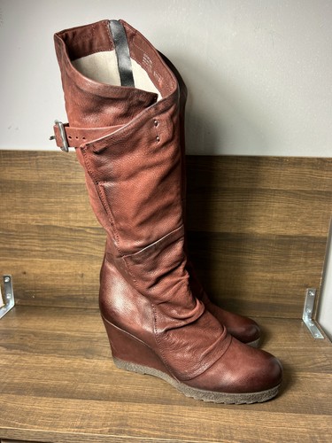 Miz Mooz Nifty Leather Tall Shaft Wedge 