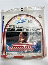 Intex The Wet Set Stars Stripes Inflatable Mat 72x30 Vtg 1987 Sealed USA NOS
