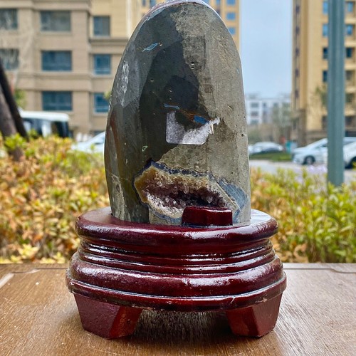 2.53LB Natural Uruguayan Amethyst Quartz Cave Geode Crystal Healing+base - 第 11/16 張圖片