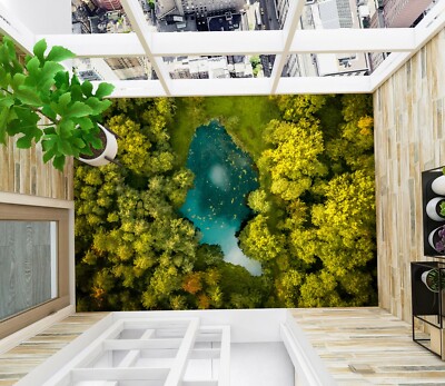 3D Green Forest Trees 12000NA Floor WallPaper Murals Wall Print Decal Fay