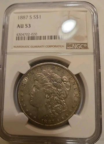 1887 S Morgan Silver Dollar NGC AU 53