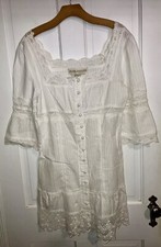 New Stone Cold Fox Austin Dress White Lace Mini Button 280 Retail Sz 2 M