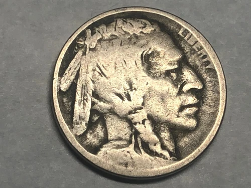 1913 type 2 (on plain)  Indian Head BUFFALO NICKEL. VG, weak date. #n12