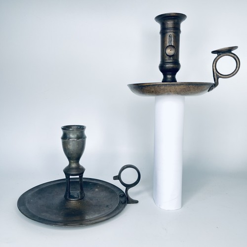 Antique Hand Candlesticks X 2 Classic Brass Chamber Candle Holder Chambersticks - Picture 23 of 23