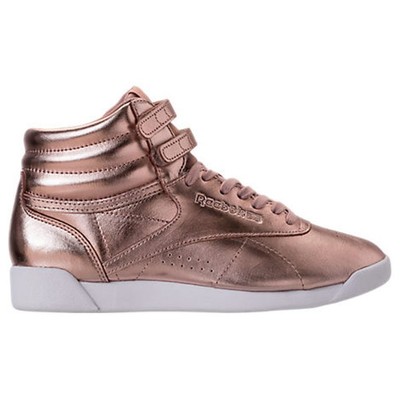 reebok freestyle hi metallic gold