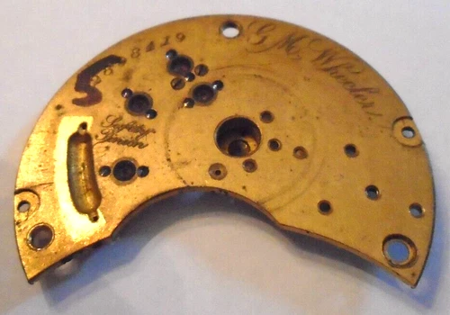 ELGIN 18 SIZE LOWER PLATE W/ 6 JEWELS MODEL 5 OPEN FACE  ---  BB-637