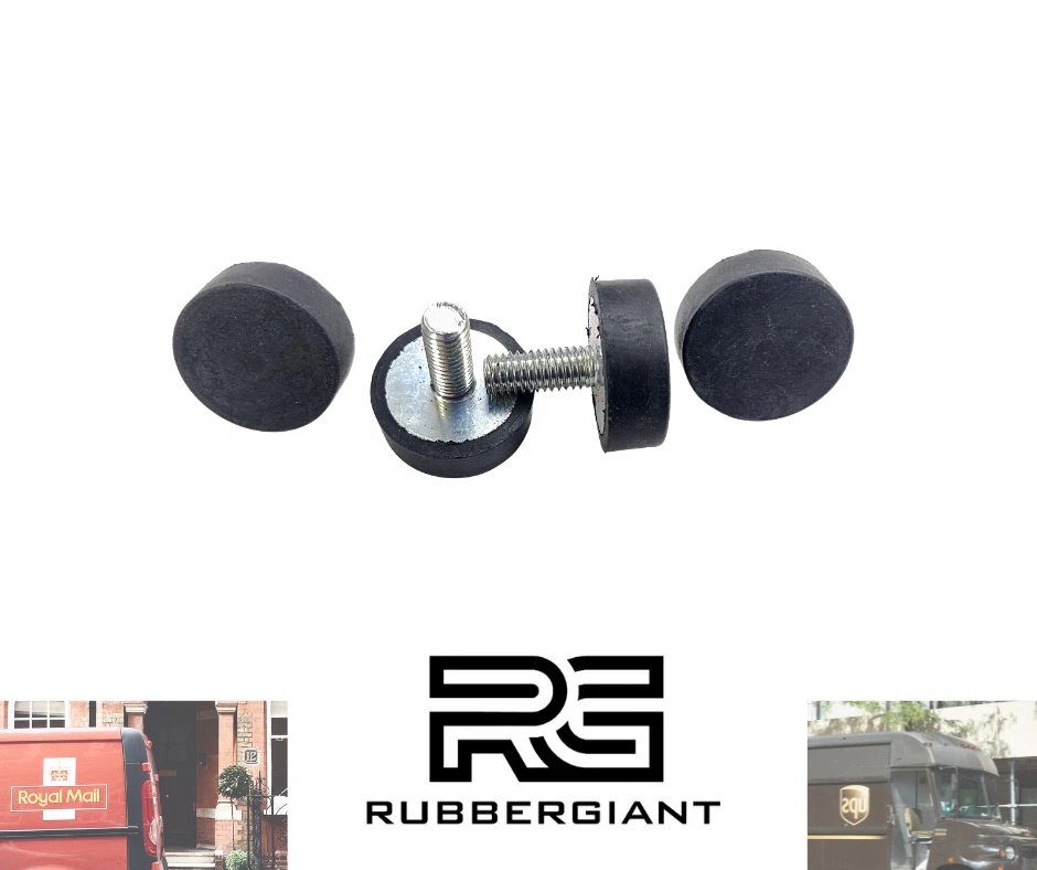 RUBBERGIANT Buffer Bump Stop Male M8 30mm Dia x 10mm Anti-Vibration Rubber Mount 4x / D