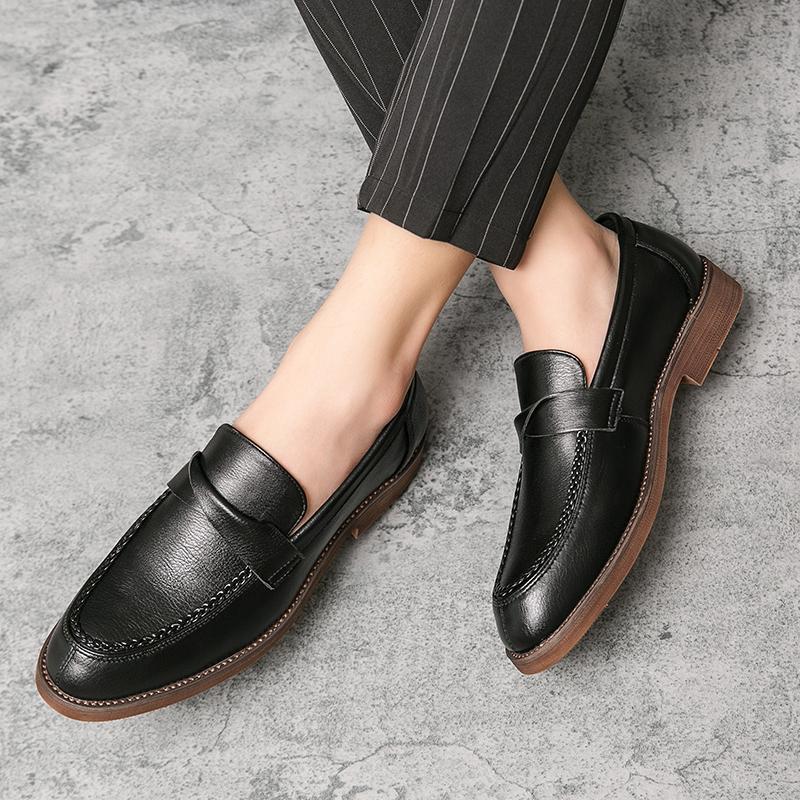 SAOLA Abito uomo tempo libero britannico retrò punta business Oxford scarpe piatte pull on