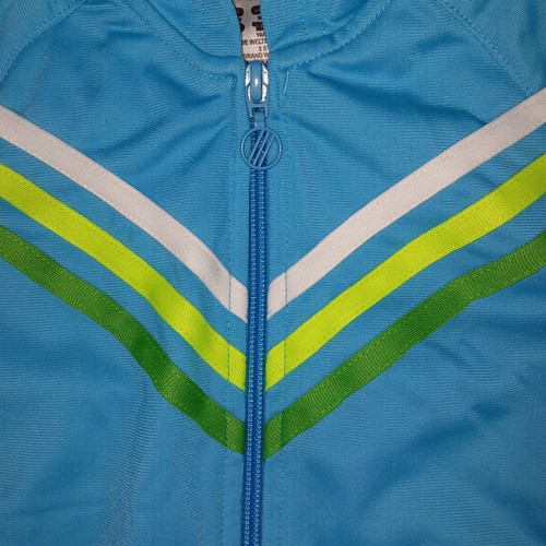 Adidas Aqua striped Track Jacket Zip Up Girl's Youth Medium - Pre-Owned - Picture 3 of 15