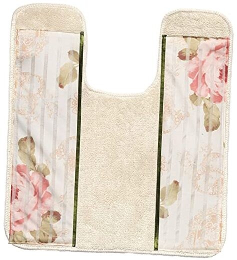 Popular Bath Rug, Madeline Collection, 23" x 10.5"/Pink Bath Contour Beige