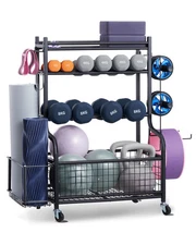 Home Gym Workout Equipment Organizer Yoga Mat Storage Weight Rack Dumbbell