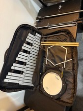 Percussion Plus XYLOPHONE Set with Stand, Drumpad, Mallets, Drumsticks, and Bag