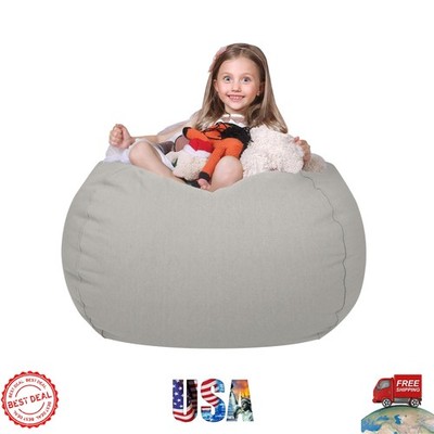 Cotton Stuffed Animal Storage Bean Bag Chair Cover   Cute & Functional