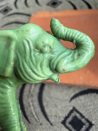 Vintage Celluloid Animal Elephant Green Made In Japan Nicholson Pa In Marker - Picture 10 of 10