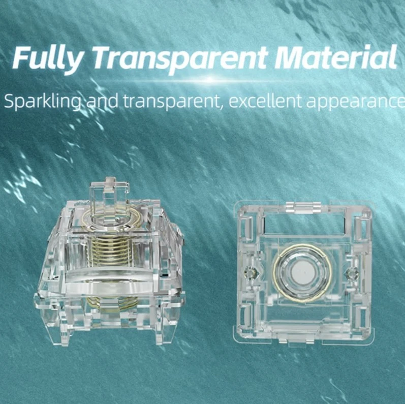 Interruptores de teclado Gateron Magnetic Jade Max, resorte chapado en oro totalmente transparente Foto 4 de 4