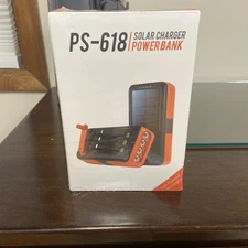 PS-618 Fast Solar Charger Power Bank 2 Outputs Waterproof 4 LEDs Flashlight