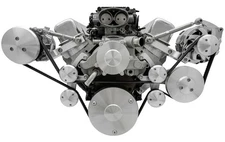 March Performance 20955 Chevy LT1 Outward Mount Serpentine Kit A/C & Remote Powe