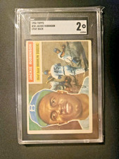 1956 Topps Jackie Robinson GRAY BACK #30 SGC 2 - Nice Color and Centered