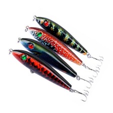  4 Pcs Painted Hard Fishing Lures Small Artificial Sea Beginner Bass