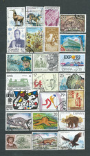 4 ) SPAIN 1970/90 : ALBUM PAGE WITH COMMEMORATIVE STAMPS USED - THEMATIC