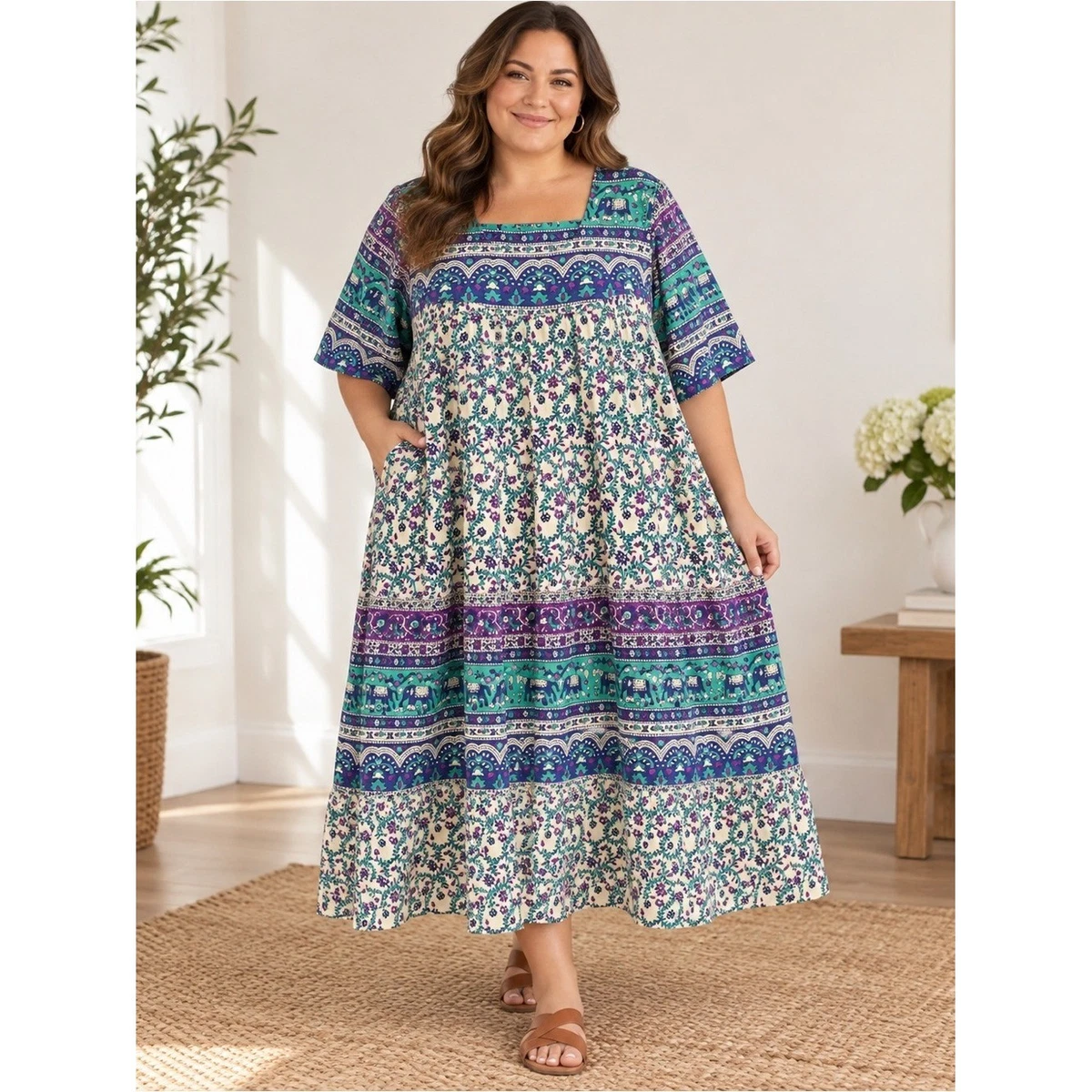 Cotton Plus Size Dresses for Women for Sale