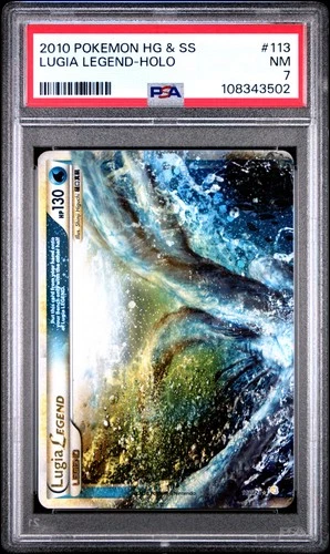 2010 POKEMON HEARTGOLD & SOULSILVER #113 LUGIA LEGEND-HOLO PSA 7