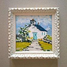 Irish Cottage Impasto Oil Painting -  Original 3D Art Unframed 6x6