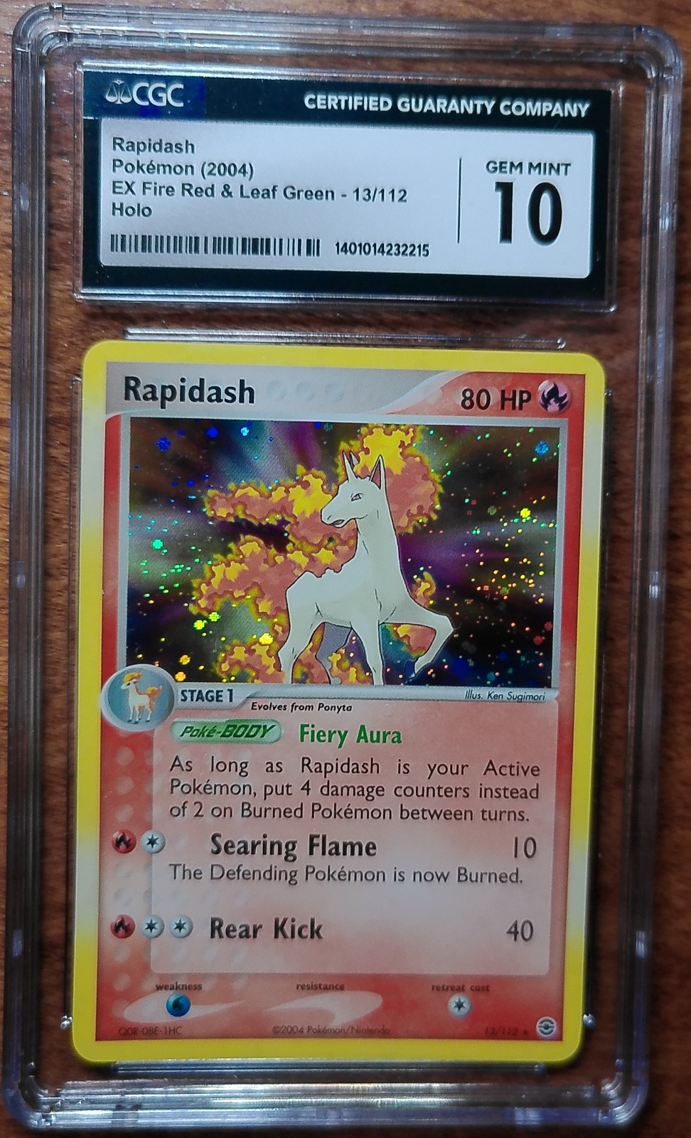 2004 Pokemon EX Fire Red & Leaf Green Rapidash #13 Holo CGC 10 GEM MINT
