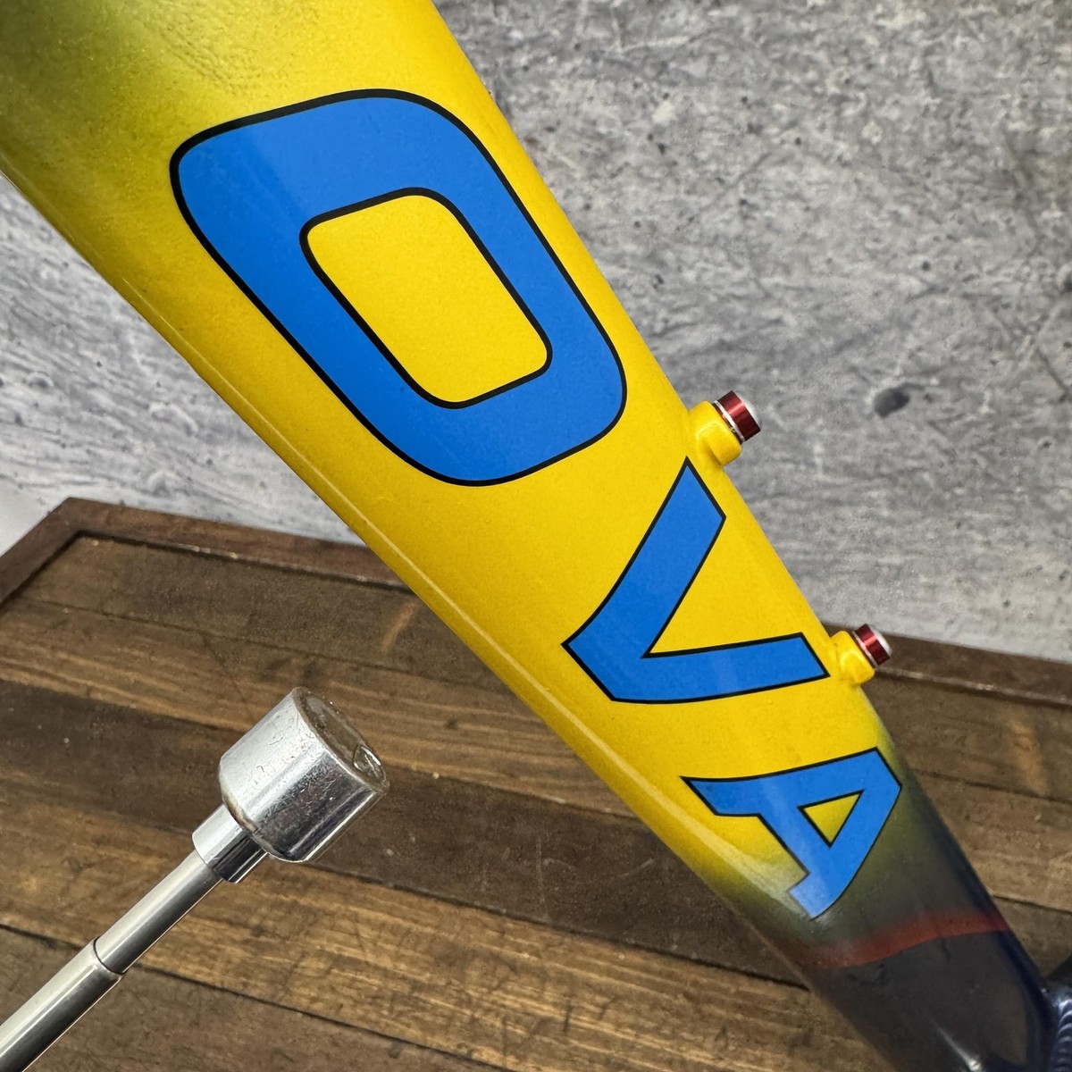 Vintage Nova Road Bike Frame 56cm Columbus 700c Blue Yellow Fade