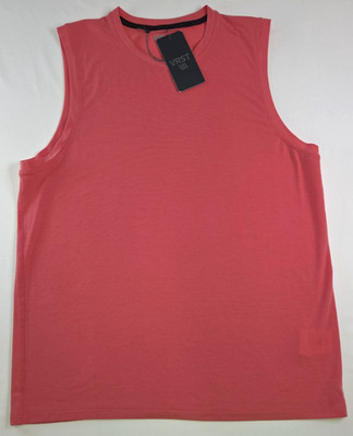 VSRT Mens Solid Pink Rouge Sleeveless Athletic Icon Tank Top Size XL Lightweight