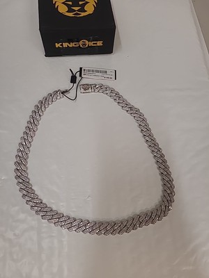 King Ice 12mm Miami Cuban Silver Chain 20