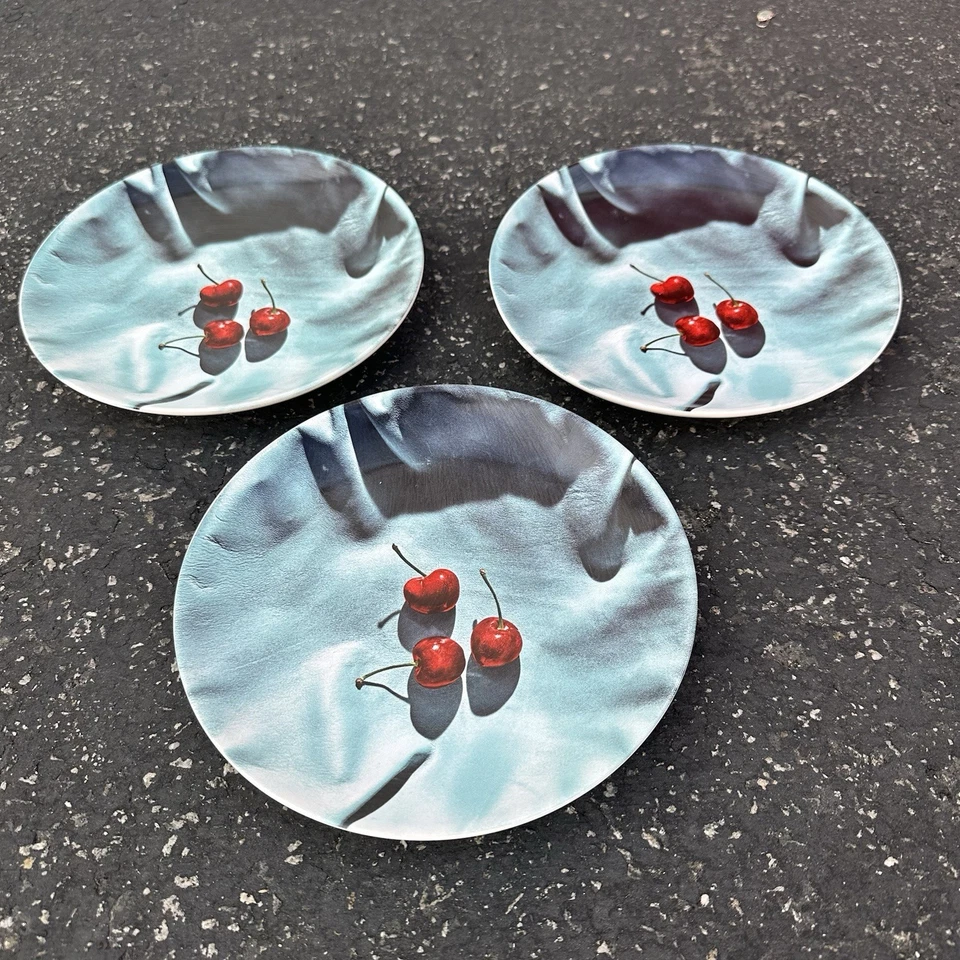 Set 3 - Gather + West Elm Grant Cornett Maggie Ruggiero Salad Side Plates CHERRY - Image 2 of 4