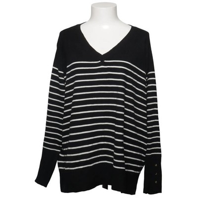Primark, Strickpullover, Größe: 2XL, Schwarz/Weiß, Acryl, Streifen #iEd
