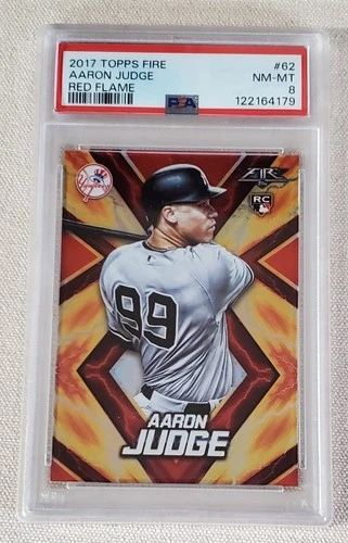 New ListingAARON JUDGE 2017 TOPPS FIRE #62 RED FLAME Variation NY YANKEES 🔥 PSA 8 MINT