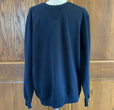 GH BASS Co Sweatshirt Mens Large Navy Blue Fleece Crewneck Pullover Soft
