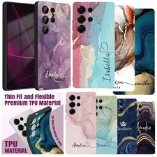 Personalised Marble Phone Case Frosted Cover For Samsung A15 A36 S25 S24 S23 S26