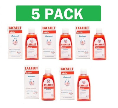 5 Pack Lacalut Aktiv Mouthwash Daily Prevention, 300ml