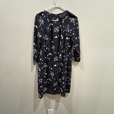 Ann Taylor Womens Multicolor Floral 3/4 Sleeve Scoop Neck Dress Size S